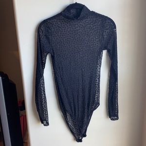 See through mesh polka dot bodysuit